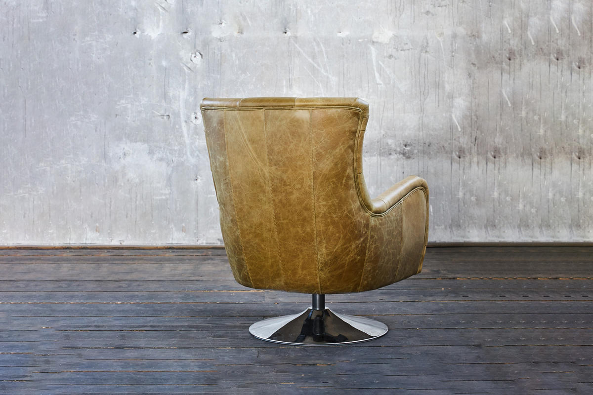 SESSEL RELEXA Grün Leder - Silberfarben/Grün, Leder/Metall (69/95/77cm) - KAWOLA