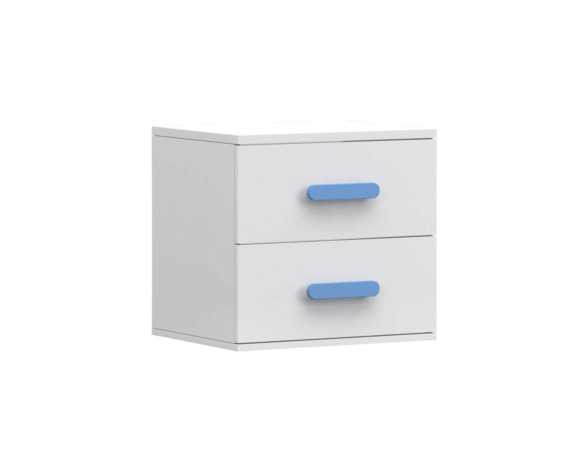 KINDER-NACHTTISCH INGE 22 55/50/44 cm Weiß/Blau - Blau/Weiß, Holzwerkstoff (55/50/44cm) - Deine Möbel 24