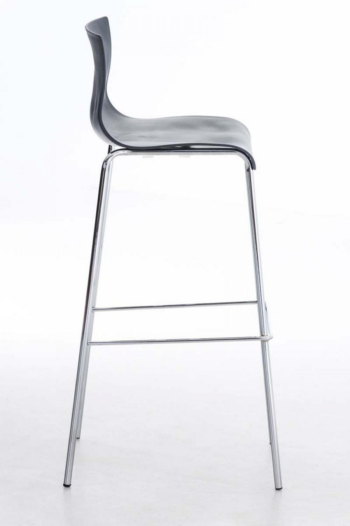 BARHOCKER 2er Set Kunststoff grau - Chromfarben/Grau, Kunststoff/Metall (43/100/48cm) - CLP