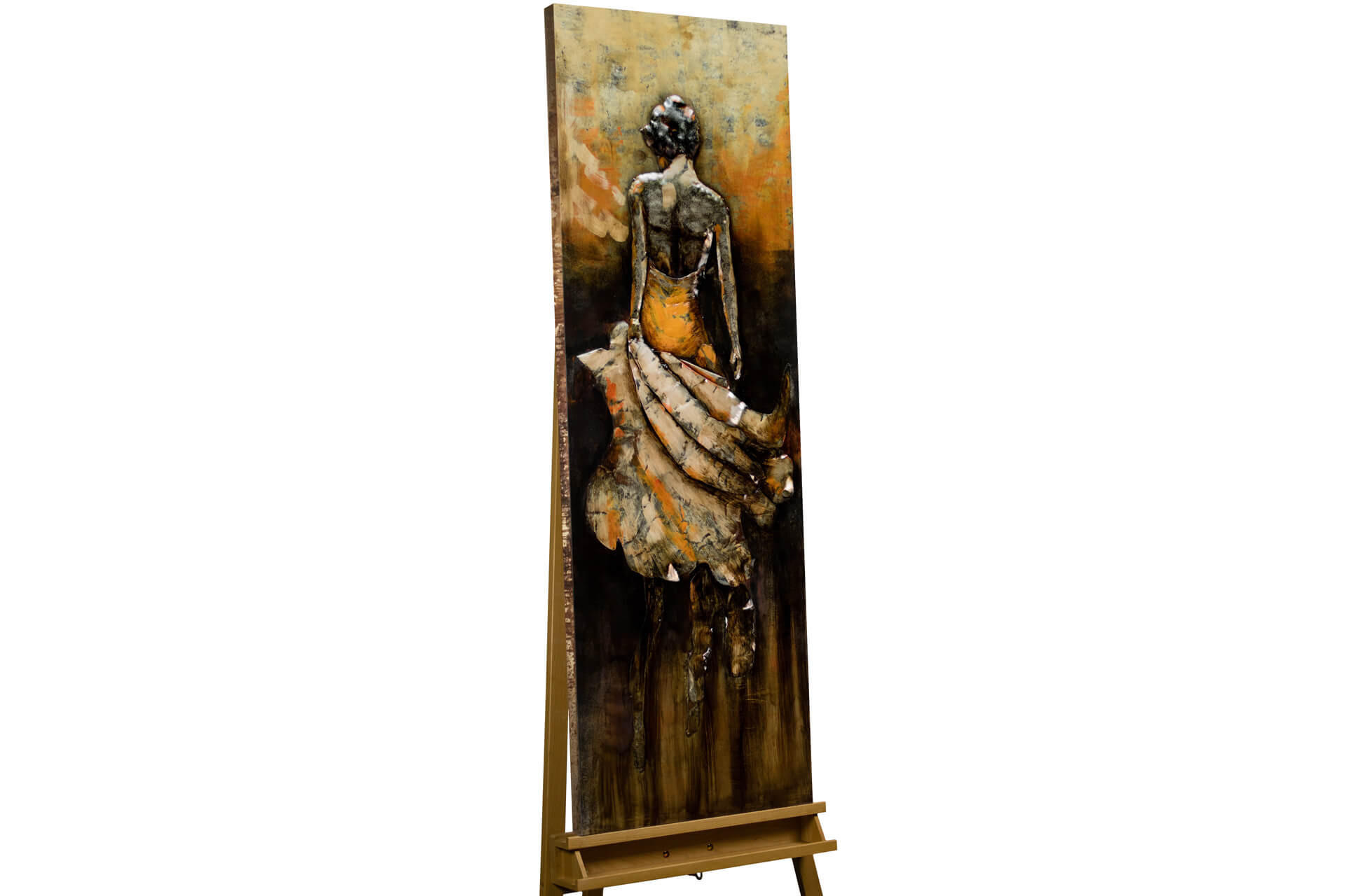 METALLBILD Gelb 44/144 cm - Gelb/Braun, Metall (7.1/144cm) - KUNSTLOFT
