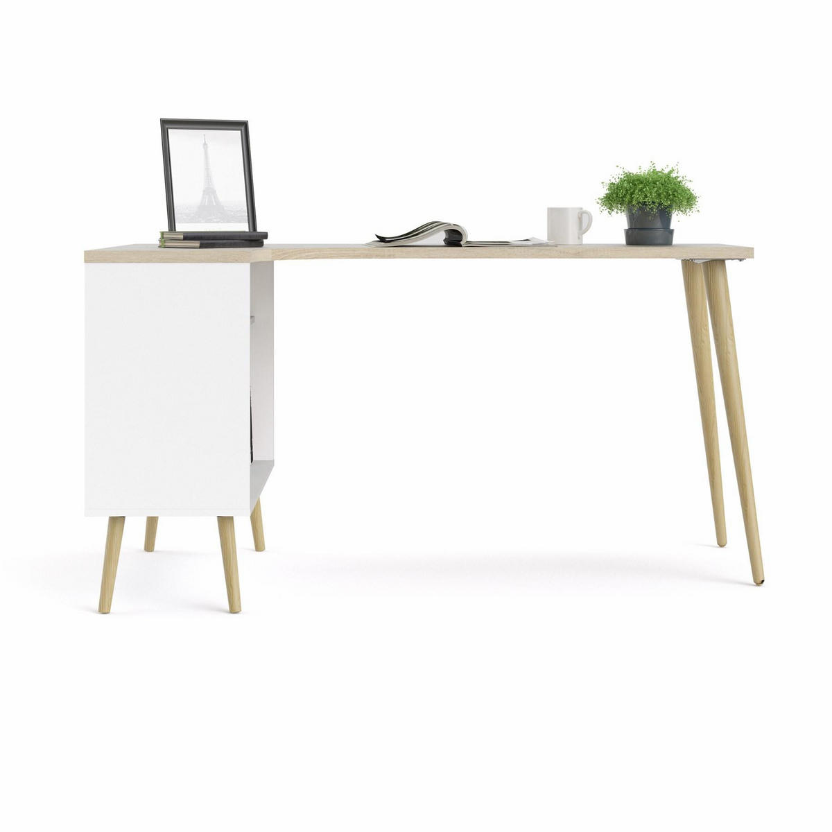 ECKSCHREIBTISCH Weiß - Weiß, Holzwerkstoff (81/145/76cm) - ebuy24