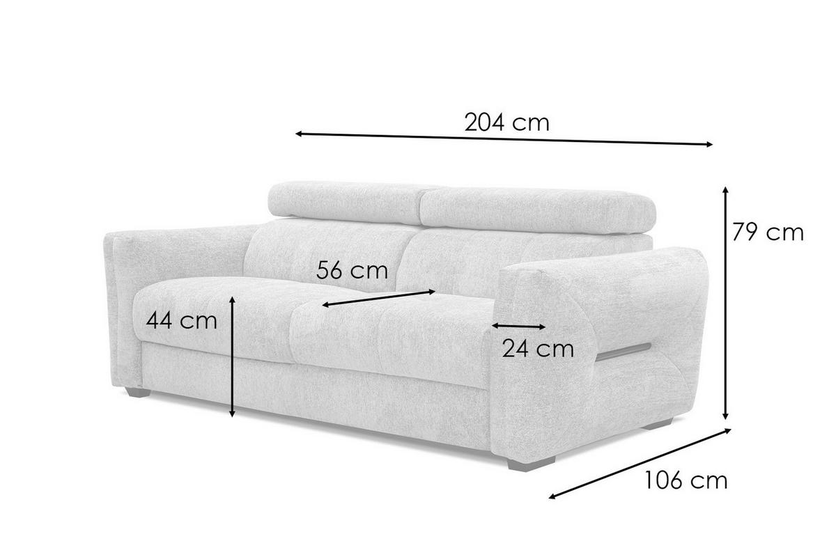 SOFA CALVERA 3-Sitzer mit 2 Relaxfunktionen, dunkelblau - Dunkelblau, Holzwerkstoff/Textil (204/79/106cm) - Courtois Laville