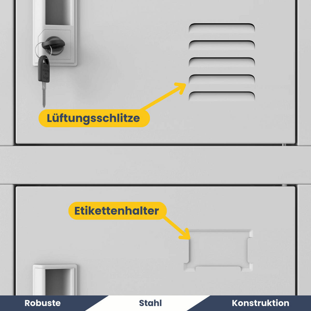 SCHLIESSFACHSCHRANK Spind BERN 18 Fächer185x90x40cm Grau - Grau, Metall (90/185/40cm) - DELUKE