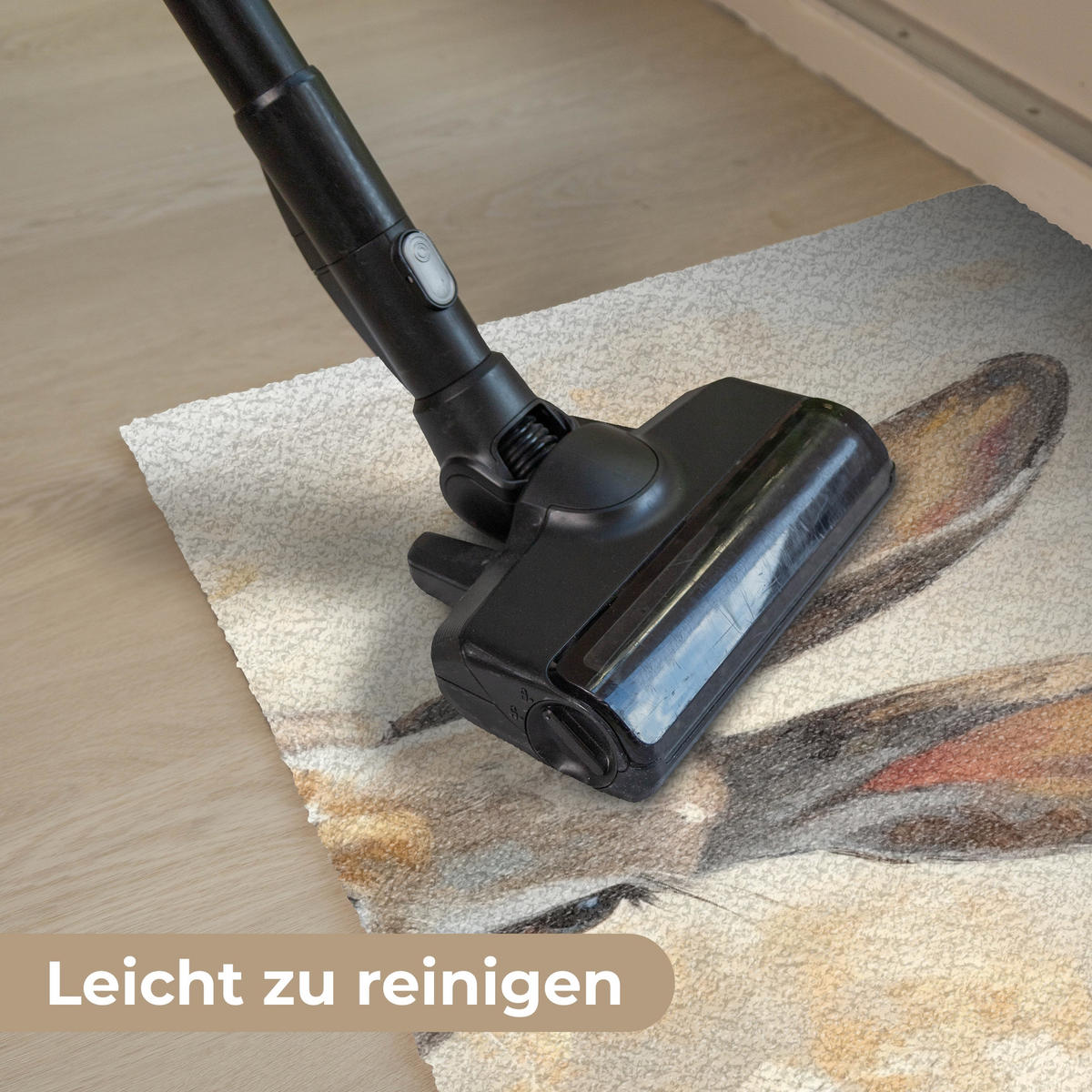 FUSSMATTE Hase - Ohren - Braun 60x40 cm - Beige, Kunststoff (40/60cm) - MuchoWow