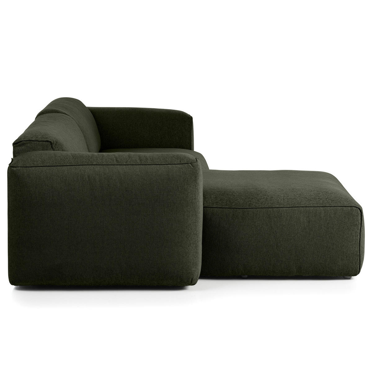 1,5-SITZER ECKSOFA mit Longchair - Schwarz/Grau, Kunststoff/Textil (260/173cm) - home24