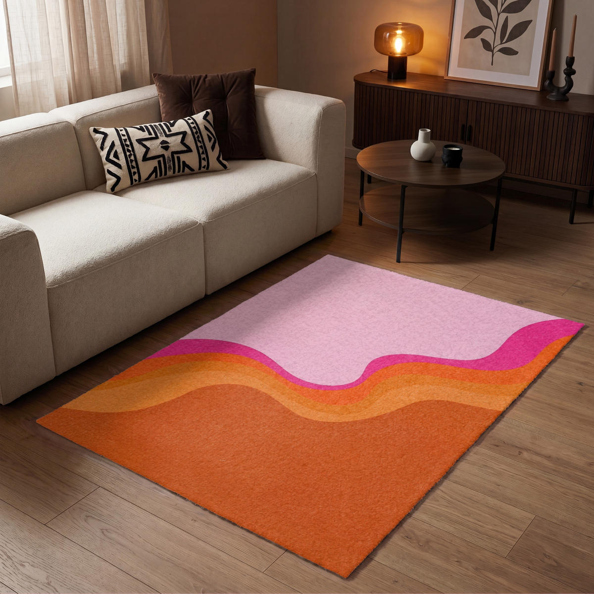 TEPPICH - Retro - Wellen - Farbenfroh - 120x180 cm - Multicolor, Kunststoff/Textil (120/0.4cm) - OnlyWow