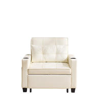RELAXSESSEL 87/74/84 cm Cremefarben mit Getränkehaltern und USB Anschluss - Weiß, Textil (74/84/87cm) - Oxeza