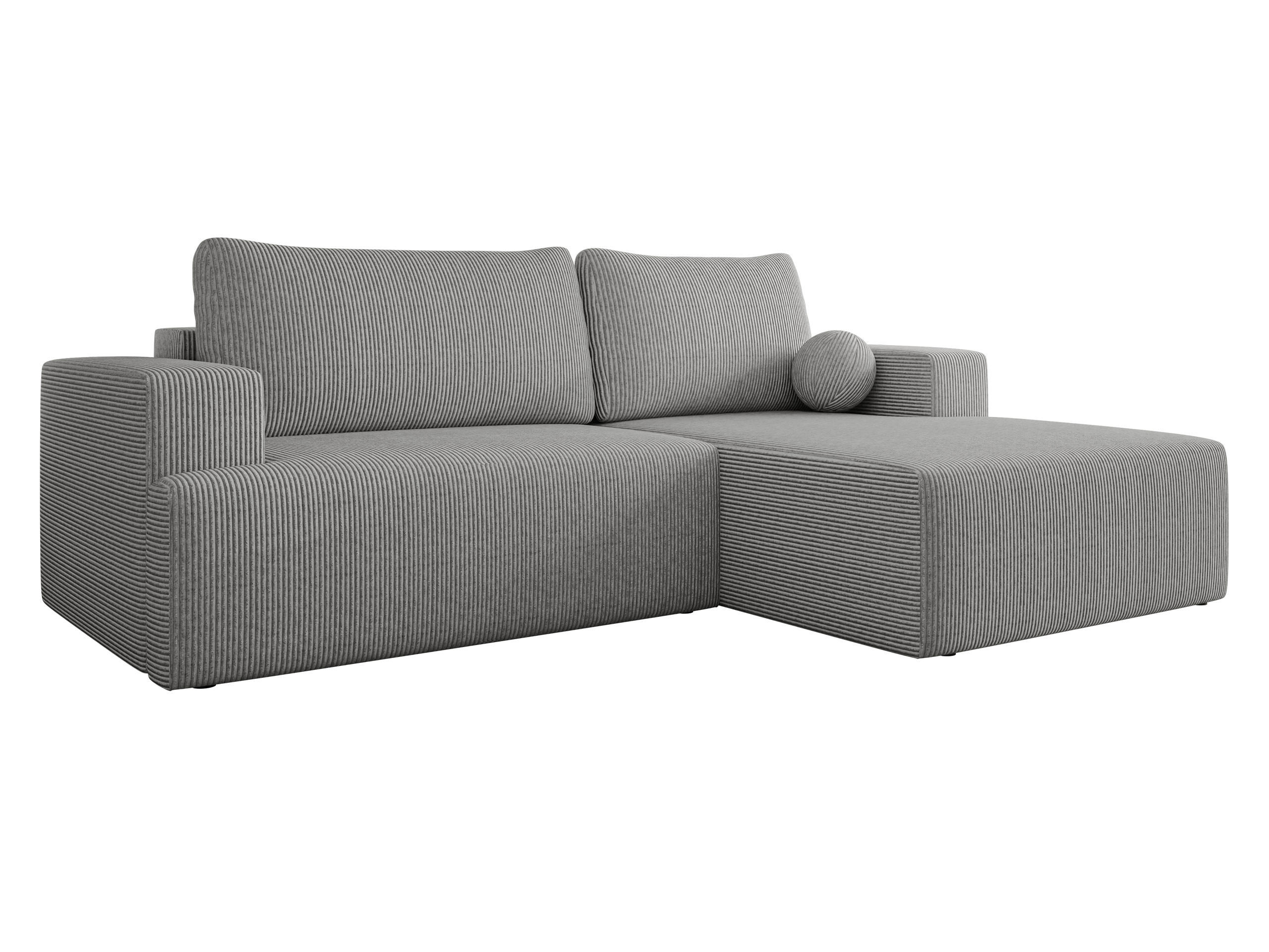 ECKSOFA Mivo Cord, Seite: Rechts - Schwarz/Grau, Holz/Kunststoff (266/163cm) - MIRJAN24