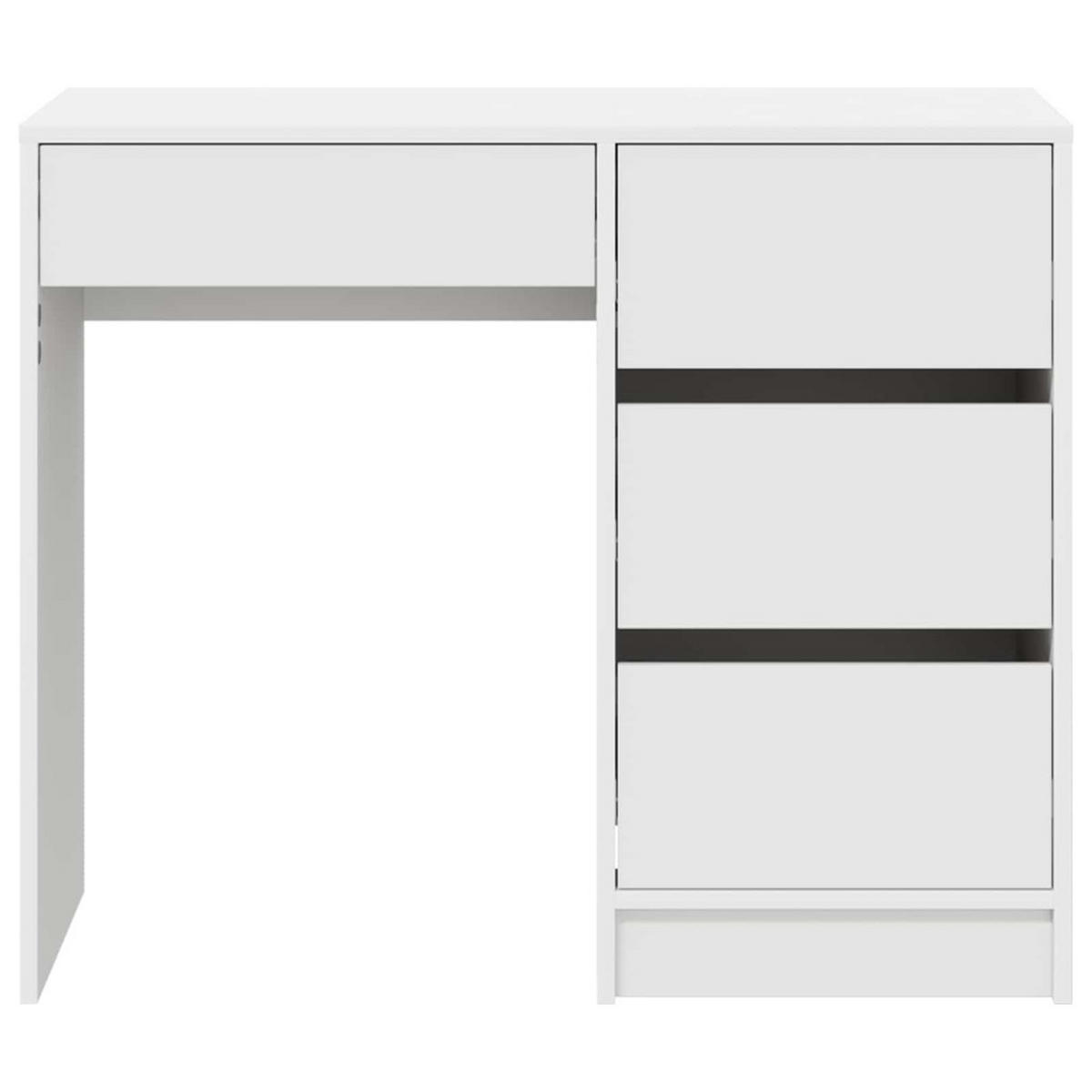 SCHREIBTISCH Mit Speicher Weiss 90/37,5/75 Cm Holzwerkstoff - Weiß, Holzwerkstoff (90/37.5/75cm) - vidaXL
