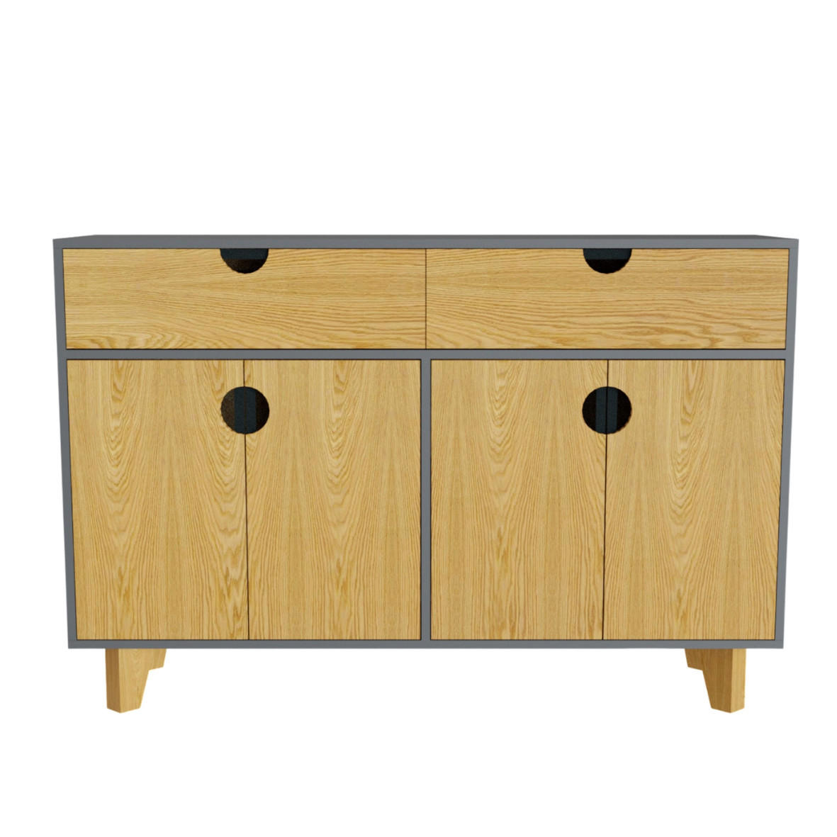 KOMMODE aus Holz GRAND - Eichefarben, Holz (150/100/45cm) - Rawood Furniture
