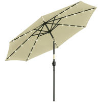 SONNENSCHIRN DE-11580 rund mit LED Neigbar Beige - Beige, Metall (265/265cm) - ComfortXL