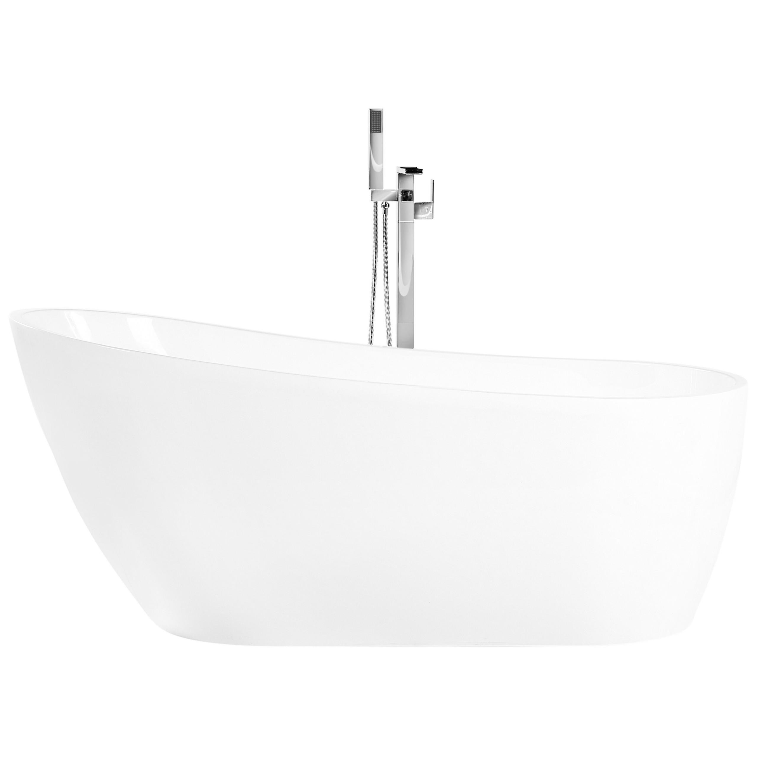 BADEWANNE FREISTEHEND 78x170x72 cm weiß Solarte - Weiß, Kunststoff (78/72/170cm) - Beliani