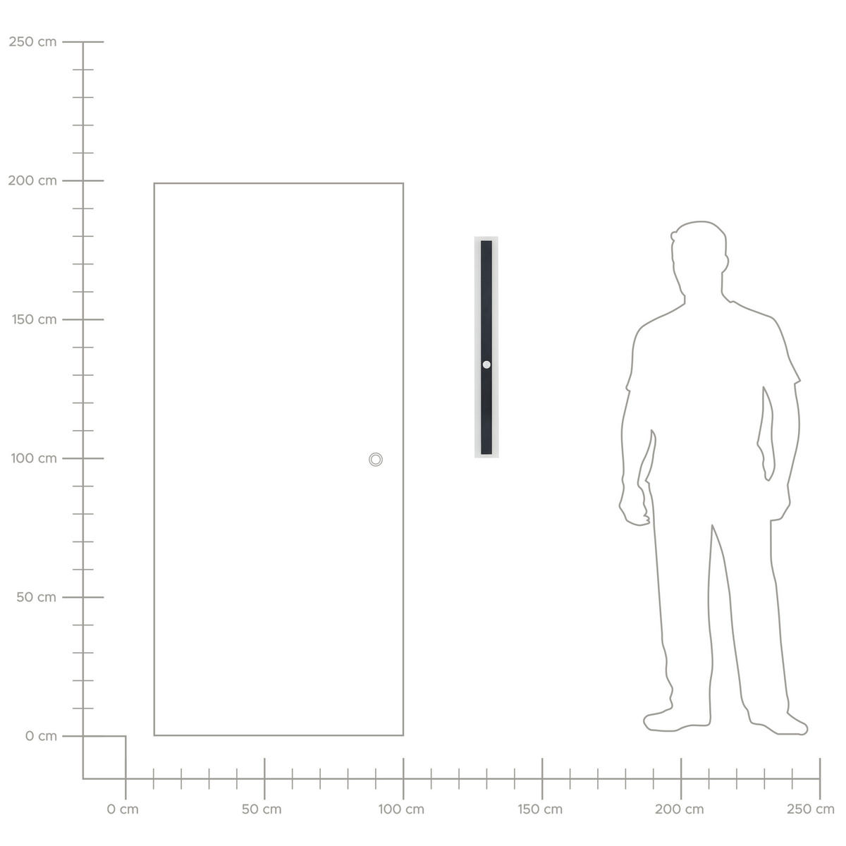 VENKOVNÍ NÁSTĚNNÉ SVÍTIDLO Savane 4/9/80 cm - černá, kov (9/80/4cm) - Beliani