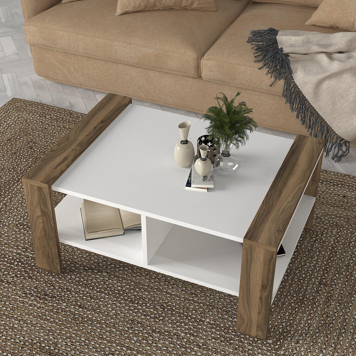 COUCHTISCH erica weiss - Weiß, Holz (90/60/42cm) - Habitat Garten