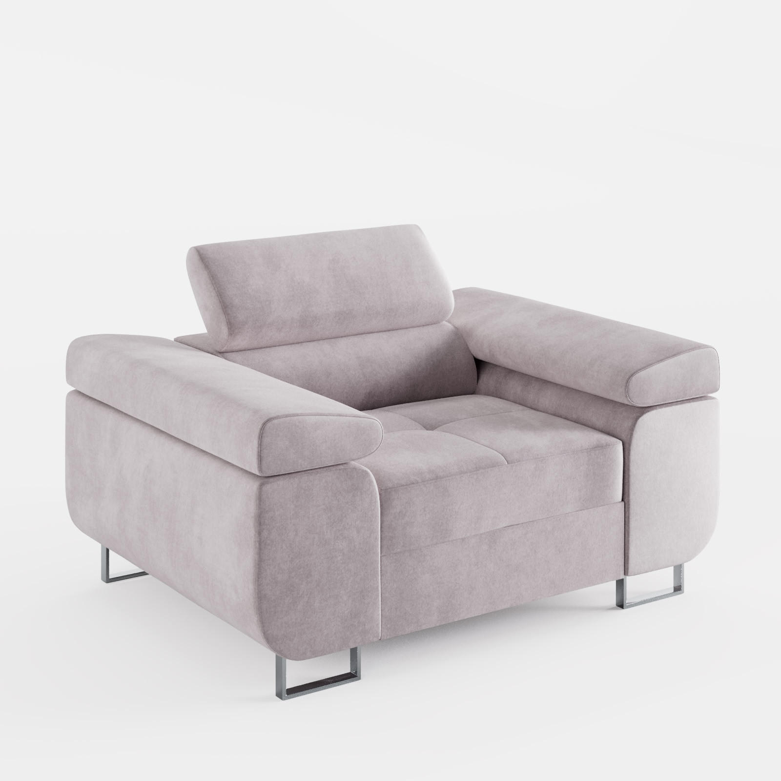 SESSEL VEMO SOLO, in Hellrosa, Velours-Stoff - Pink, Textil (135/88/100cm) - Barchello