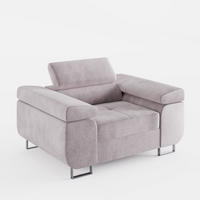 SESSEL VEMO SOLO, in Hellrosa, Velours-Stoff - Pink, Textil (135/88/100cm) - Barchello