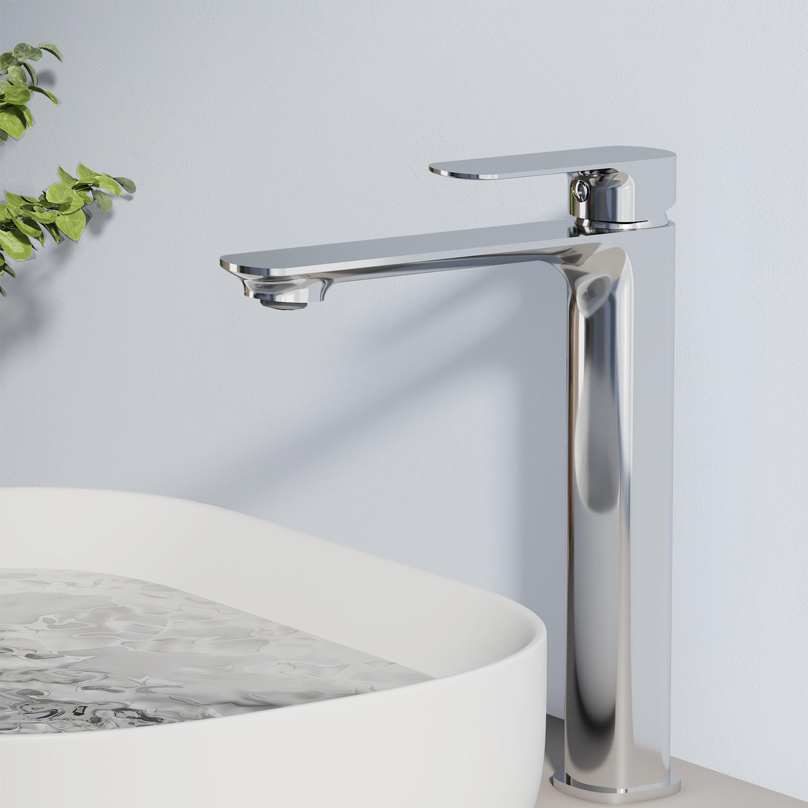 WASCHTISCHARMATUR aus 4MS-Messing Verchromt 21,5 cm - Chromfarben, Metall (21.5/4.9/26.9cm) - EMKE