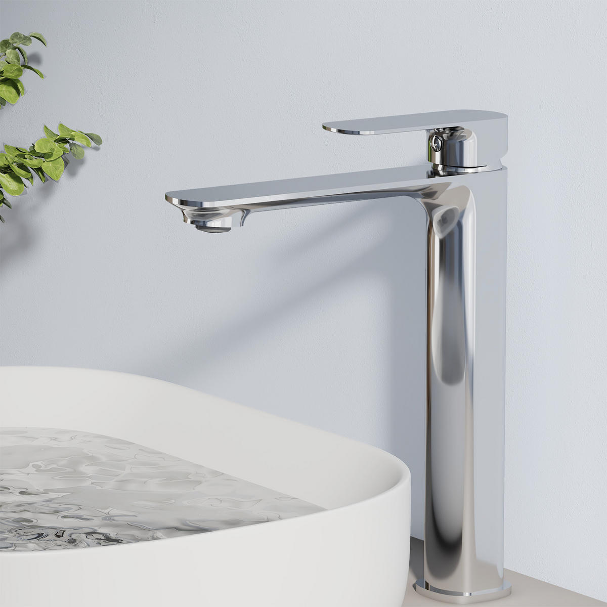 WASCHTISCHARMATUR aus 4MS-Messing Verchromt 21,5 cm - Chromfarben, Metall (21.5/4.9/26.9cm) - EMKE