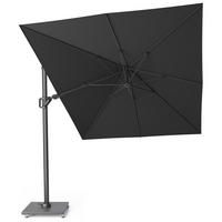 AMPELSCHIRM rechteckig 3.5 x 2.6 m Challenger T² Premium 360° kippbar schwarz/anthrazit - Schwarz, Metall (260/350cm) - Platinum