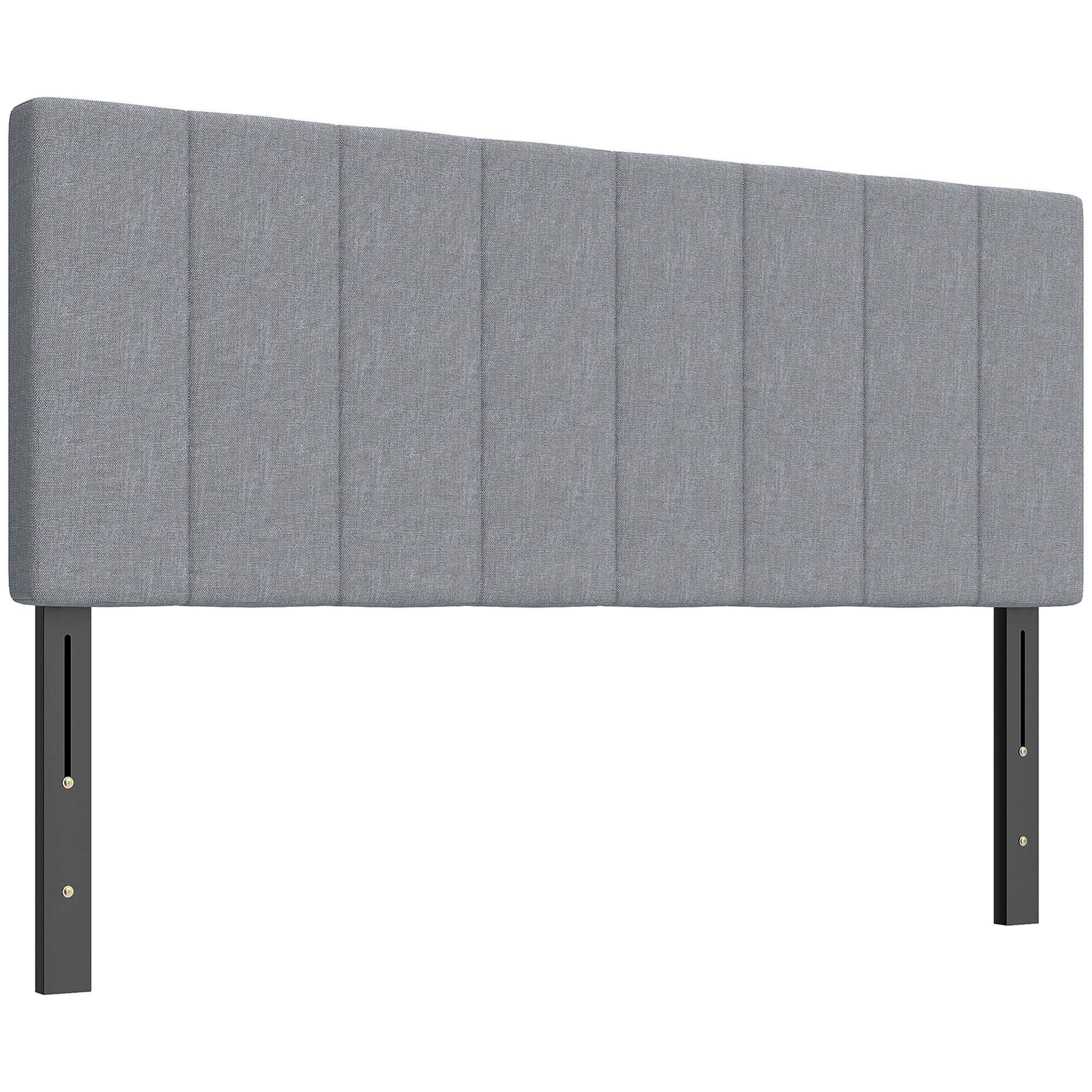 KOPFTEIL DE-10865 3-fach höhenverstellbar 106-126 cm Leinenoptik Grau - Grau, Metall (10/126/160cm) - ComfortXL