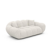 2-SITZER-SOFA Liva Weiß Bouclé - Weiß, Textil (200/70/93cm) - VAROYAL