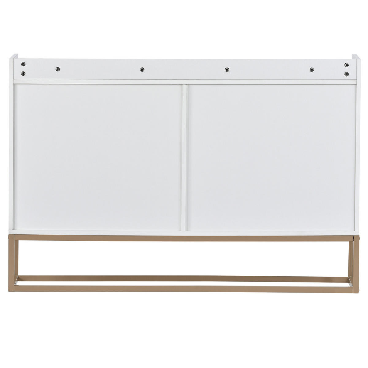 SIDEBOARDS 120cm, mit 4 Türen, verstellbaren Regalen, goldfarbenem Metallrahmen, Weiß - Weiß, Holzwerkstoff (120/30/80cm) - Waldena