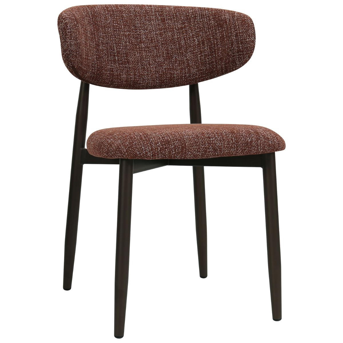 ESSZIMMERSTUHL Alexia – Rot/Bronze – Stoff & Metall – 2er-Set - Rot/Bronzefarben, Textil/Metall (52/77/56cm) - Giga Meubel