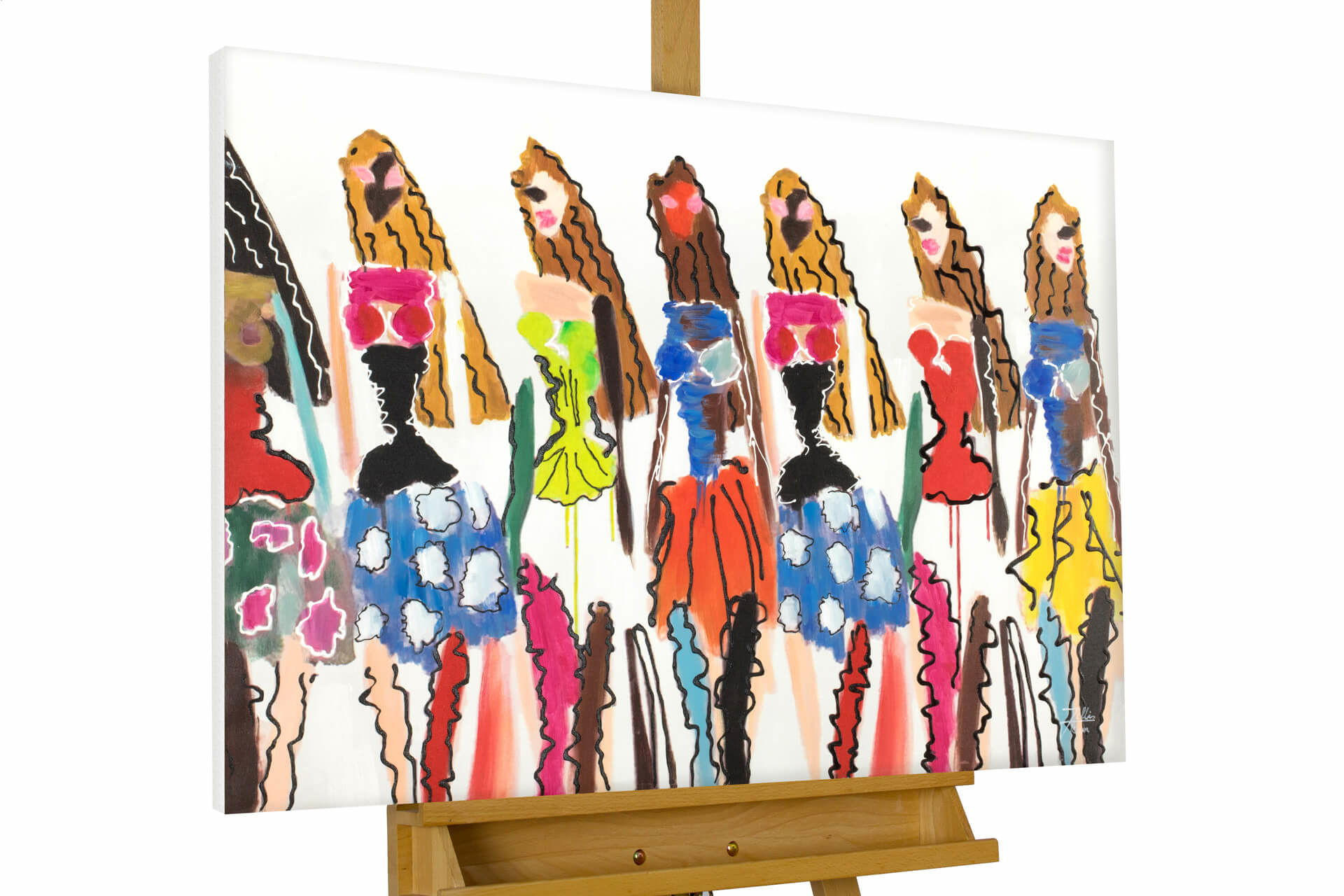 ACRYLBILD HANDGEMALT 90/60 cm - Multicolor, Holz/Textil (90/60cm) - KUNSTLOFT