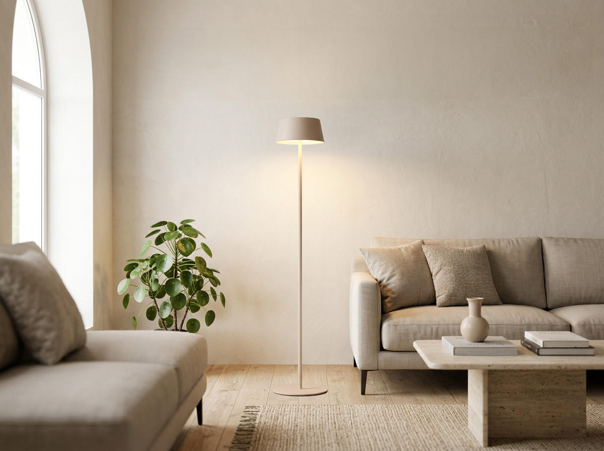 LED-STEHLEUCHTE 23cm Höhe bis zu 120cm Metall beige - Beige, Metall (23/23/120cm) - Northpoint