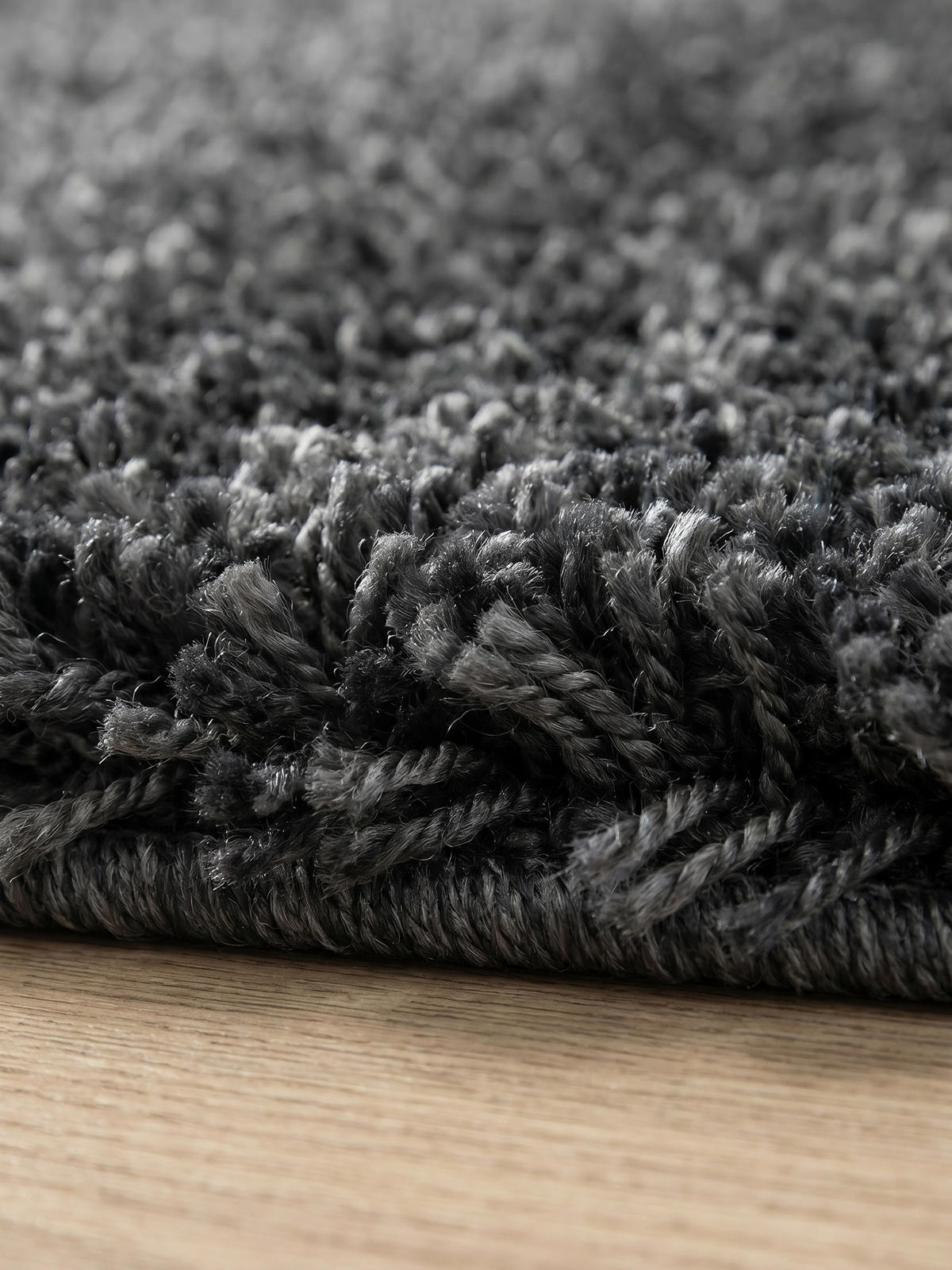 HOCHFLORTEPPICH Shaggy Uni Kuschelig Waschbar Wohnzimmer Rund Grau 200x200 cm – SALZACH - Grau, Textil (200/200cm) - KADIMA DESIGN