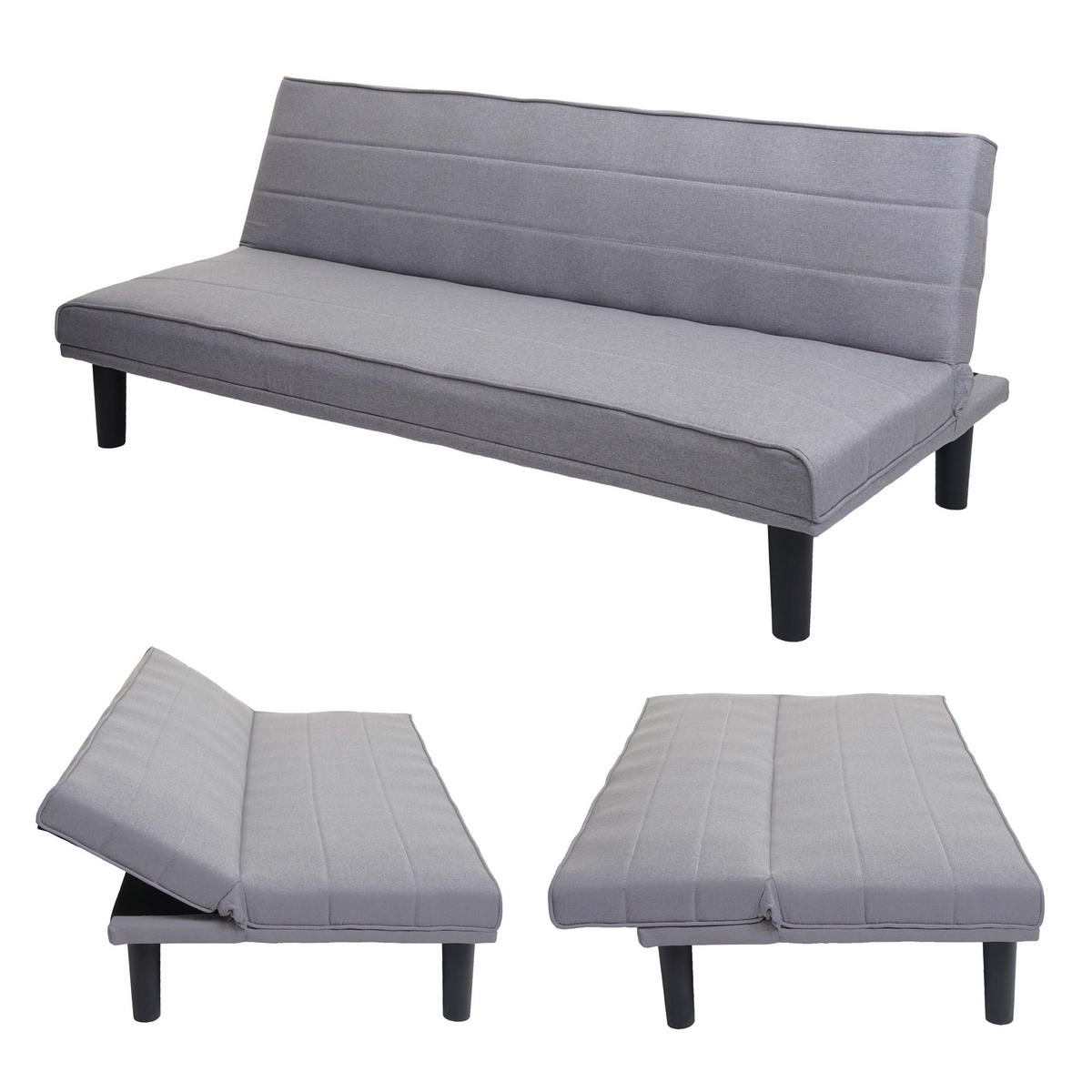 SCHLAFSOFA Grau - Grau, Textil (165/72/78cm) - MCW
