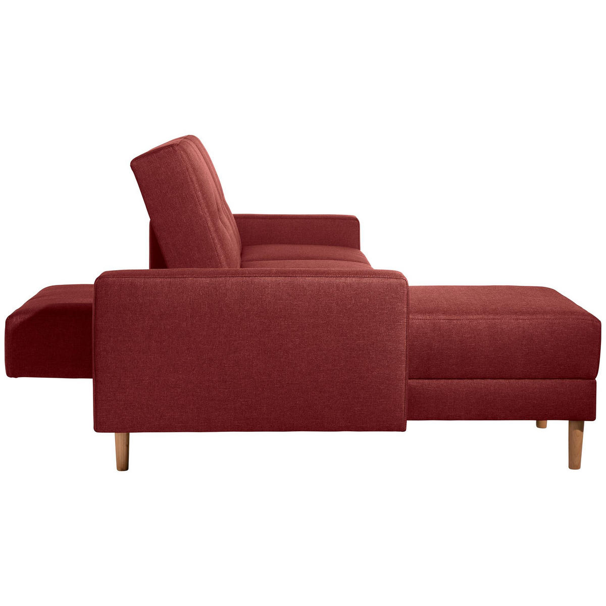FUNKTIONSSOFA mit Hocker Kattie Flachgewebe rot - Rot, Kunststoff (144/230cm) - 58aufmkessel