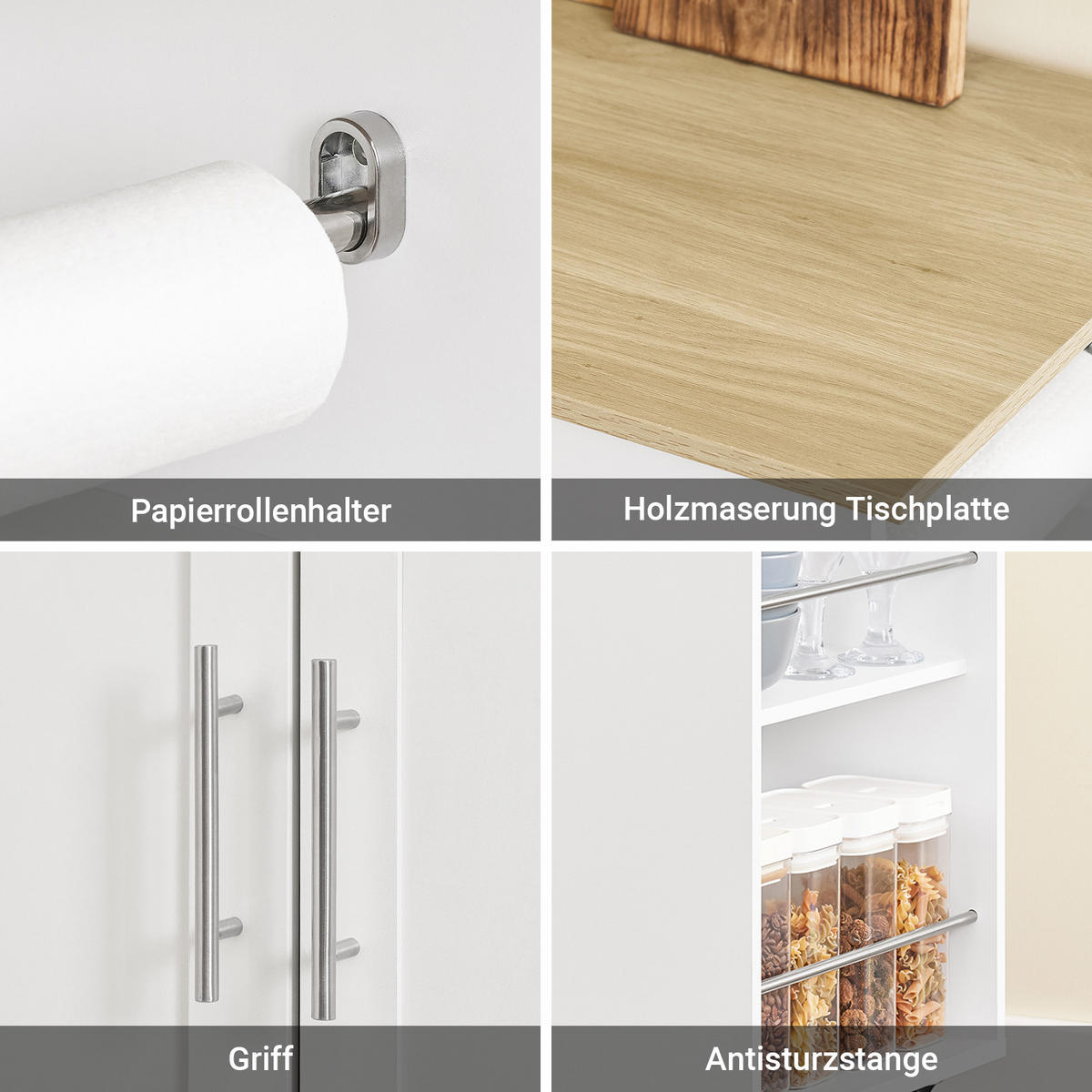 KÜCHENINSEL mit Arbeitsplatte Rollbarer, Weiß 99x85x40 cm - Weiß, Holzwerkstoff (99/85/40cm) - SoBuy