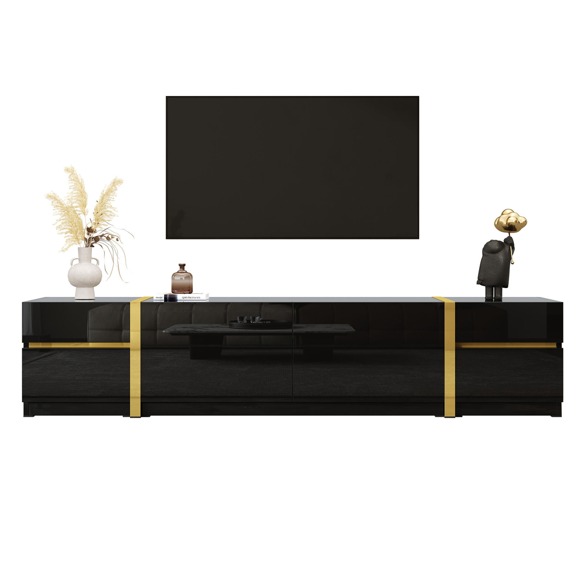 Ivmeu Tv-Lowboard Schwarz 180x38x40 cm