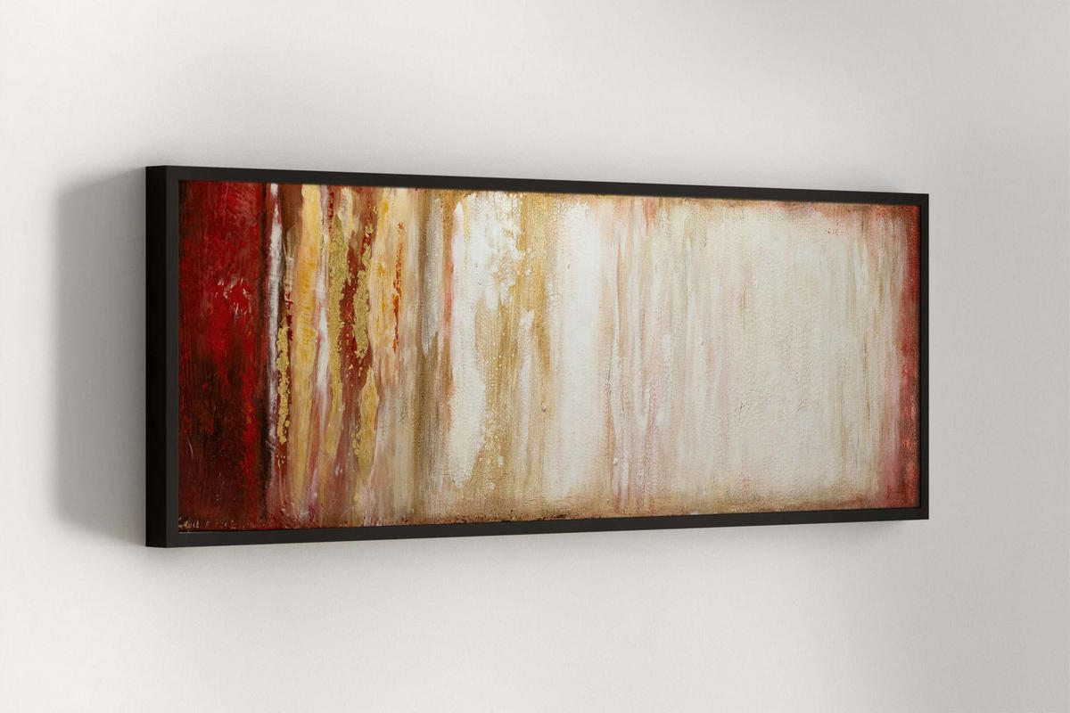 ACRYLBILD HANDGEMALT 150/50 cm - Rot/Braun, Holz/Textil (2.2/50cm) - KUNSTLOFT