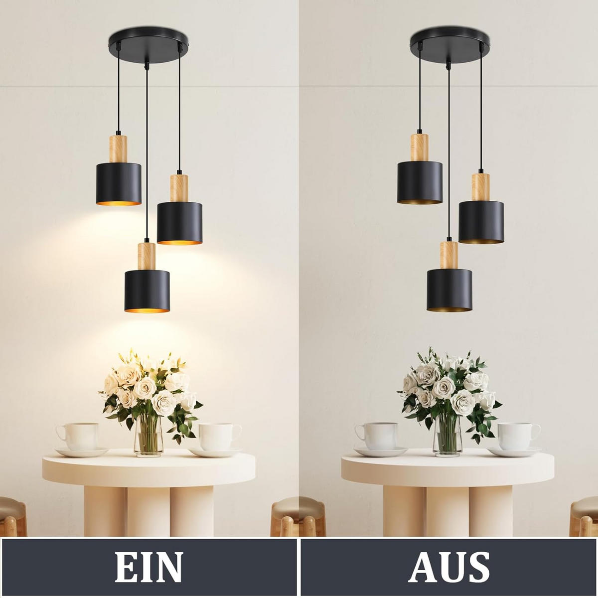 LED PENDELLEUCHTE COLEMAN Ⅲ 22/22/174 cm - Schwarz, Metall (22/22/174cm) - Nettlife