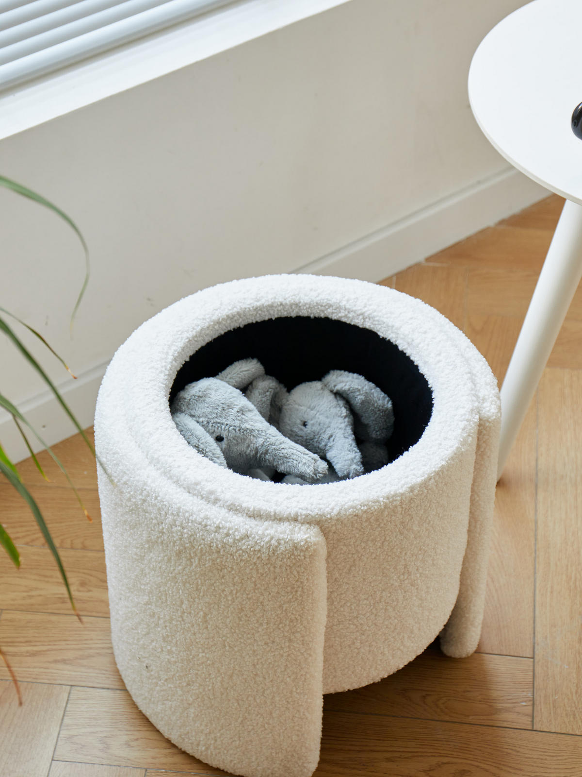 POUF Wolle Weiß - Weiß, Textil (40/42/40cm) - Nordlys