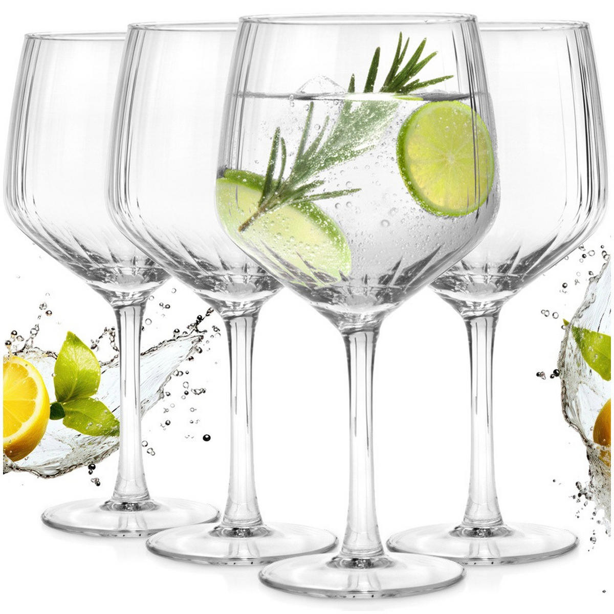 GIN-GLÄSER 4er-Set Transparent 610 ml 20,5/20,5/10 cm - Transparent, Glas - Excellent Houseware
