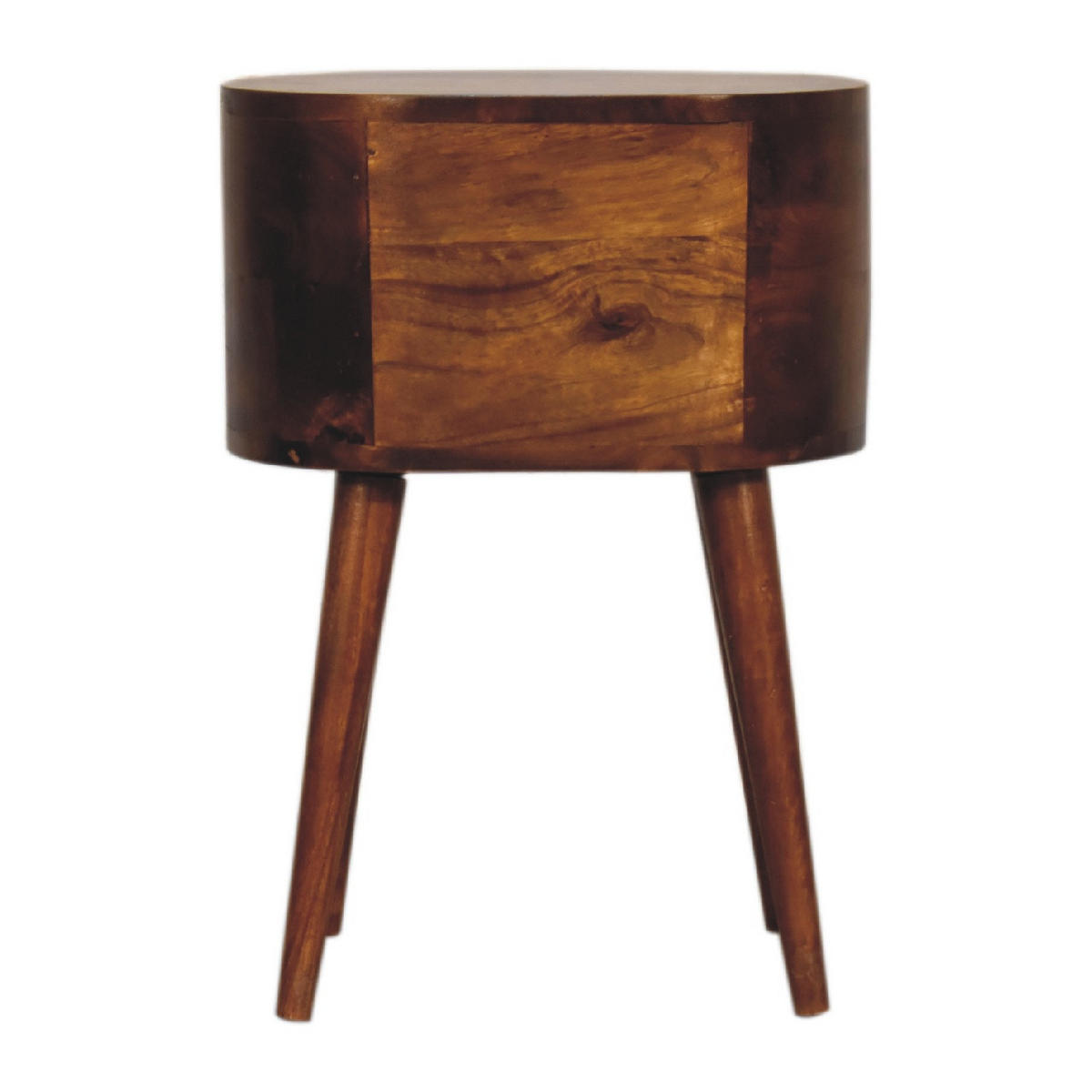NACHTTISCH Mini, 2 Schubladen, Nordische Beine, Brown - Kastanienfarben/Messingfarben, Holz/Metall (35/50/25cm) - Artisan Furniture