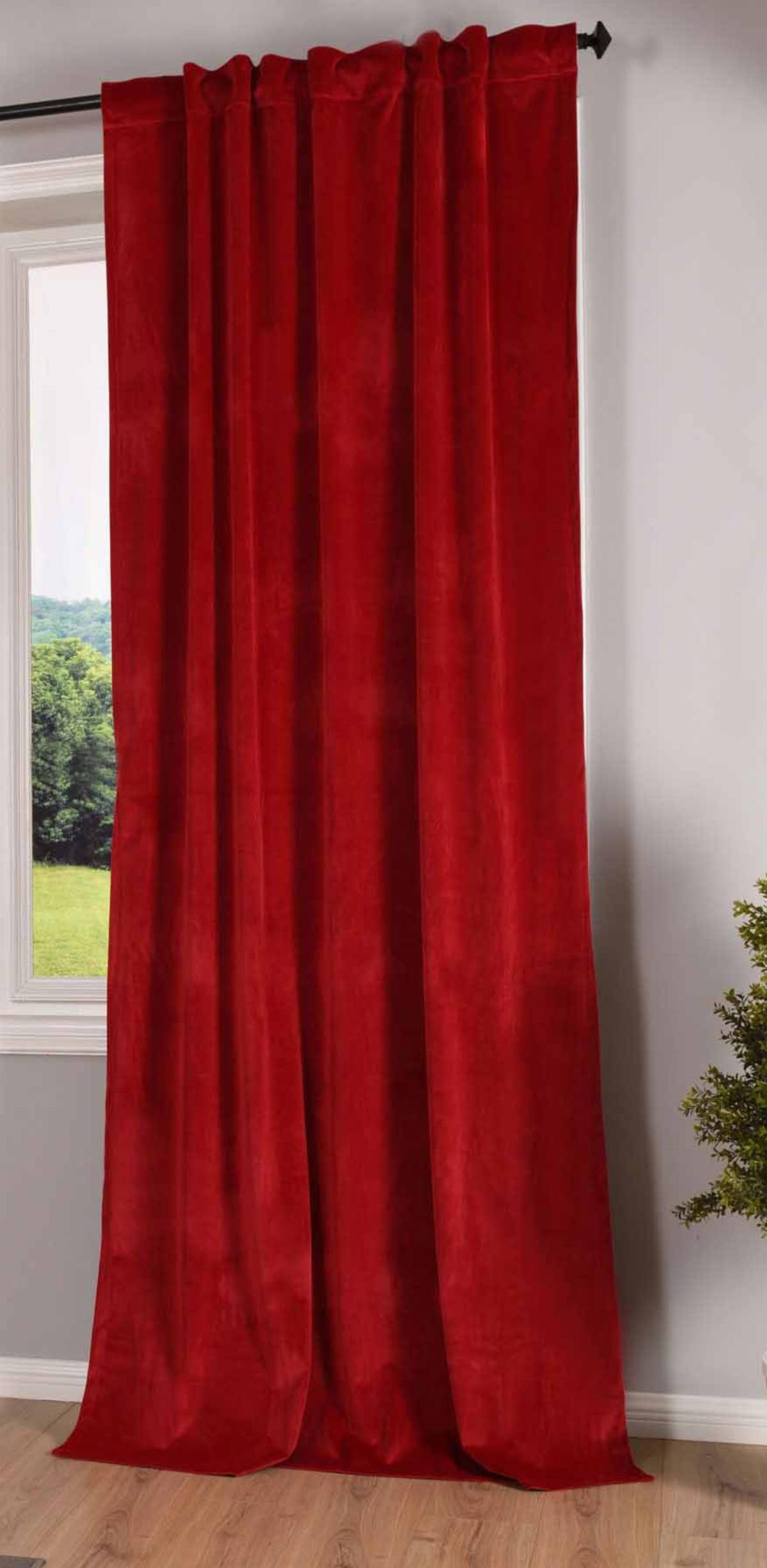 VORHANG MILANO HxB 235x135 cm Grün - Hellrot, Textil (135/235cm) - Gardinenbox