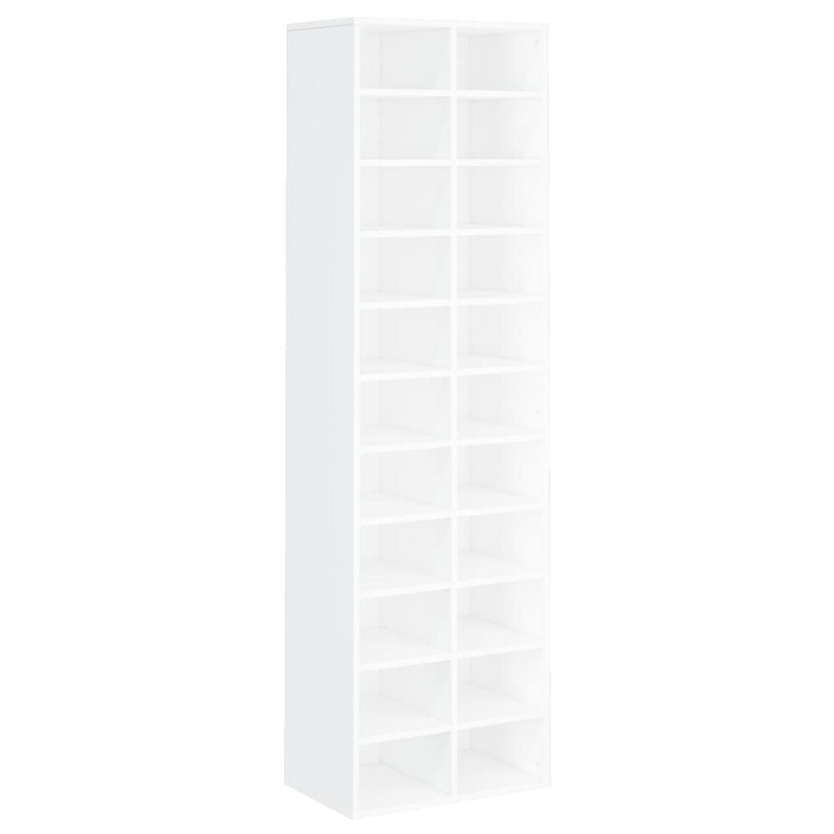 SCHUHSCHRANK mit 22 Fächern, 54/34/183 cm, aus Holzwerkstoff, Weiß - Weiß, Holz/Holzwerkstoff (34/183/54cm) - vidaXL