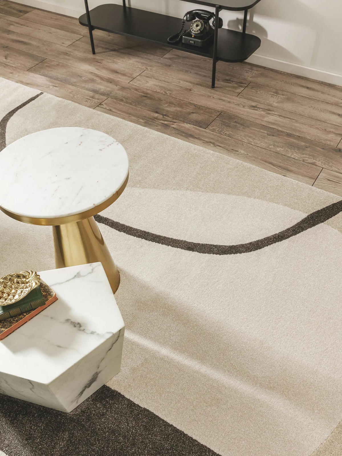 TEPPICH Ida Cream/Anthrazit 80x150 cm - Creme, Textil (80/150cm) - benuta Pop