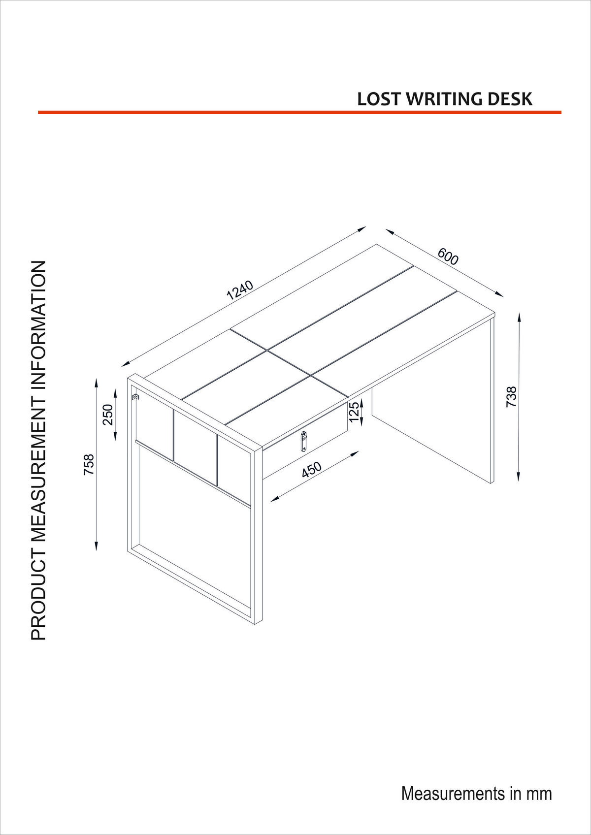 SCHREIBTISCH Lost mit Metallfüße Walnuss - Walnussfarben/Schwarz, Holzwerkstoff/Metall (60/124/76cm) - moebel17