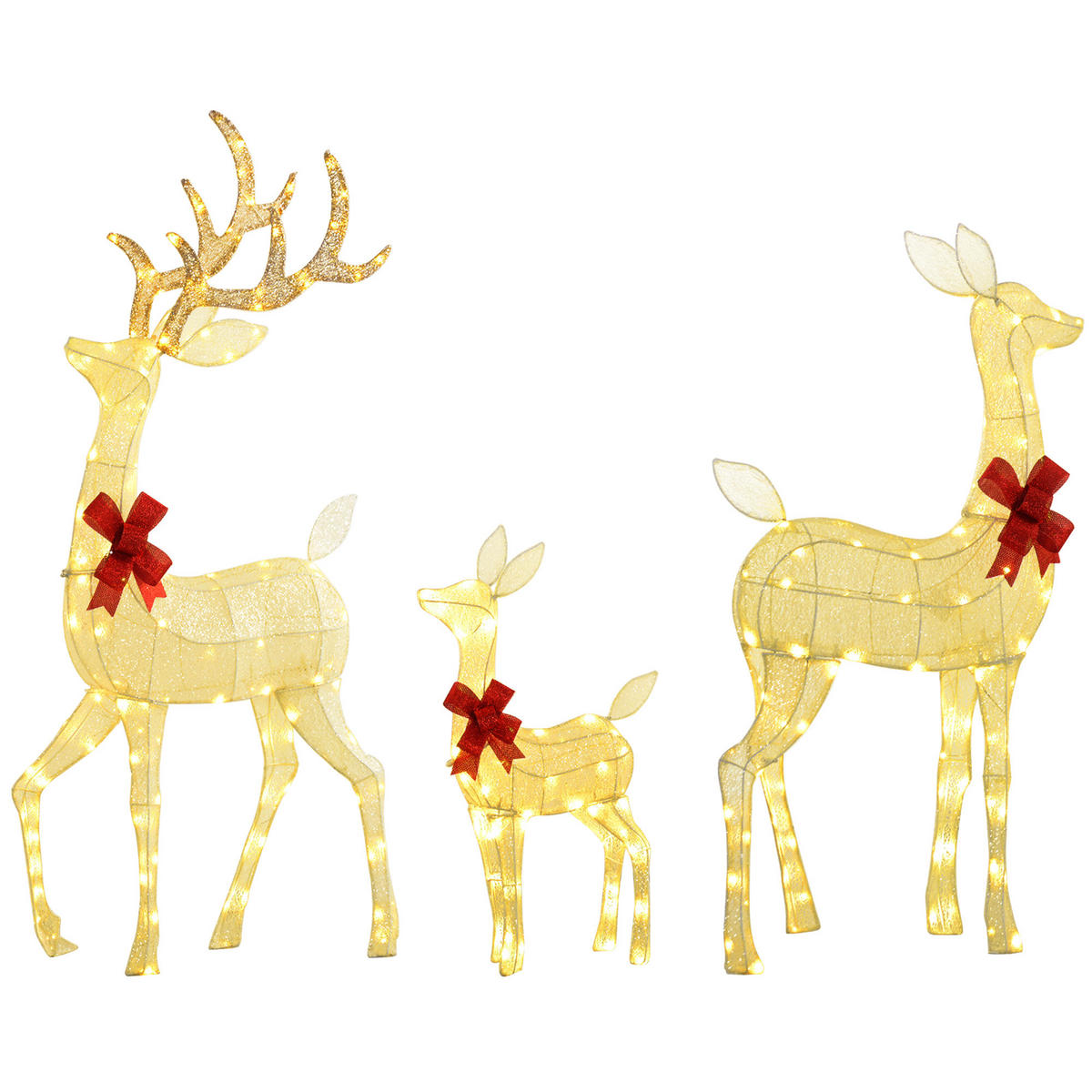 WEIHNACHTS-REH silberfarben 64.0/37.0/134.0cm - Silberfarben, Metall (37/134/64cm)