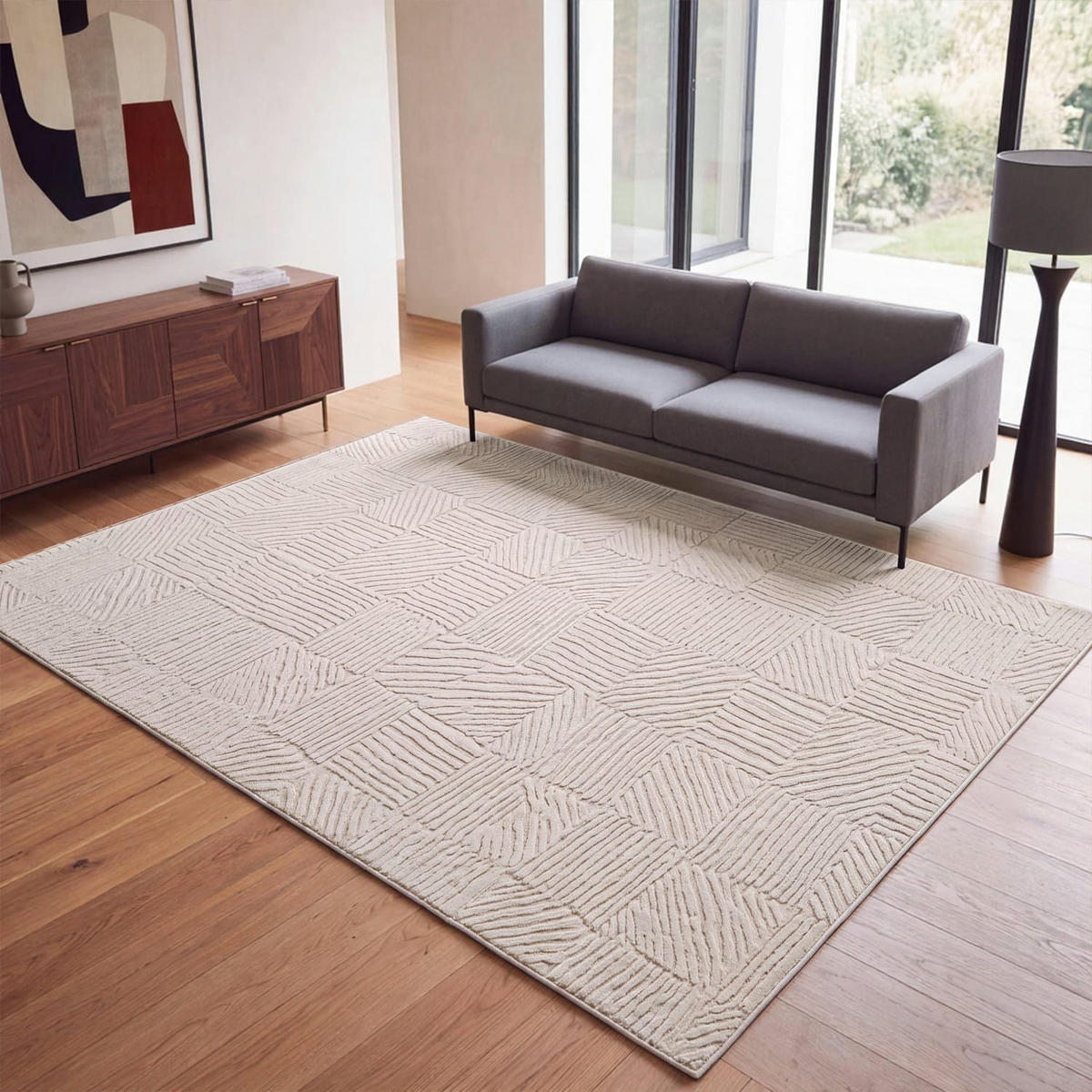 KURZFLORTEPPICH 120/160 cm Lelystad 529 - Creme, Kunststoff (120/160cm) - Paco Home
