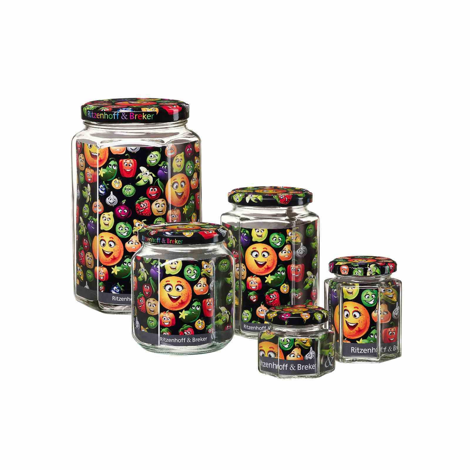 VORRATSGLÄSER-SET Smile transparent 5er Set - Transparent, Glas (2/2/2cm) - Ritzenhoff Breker