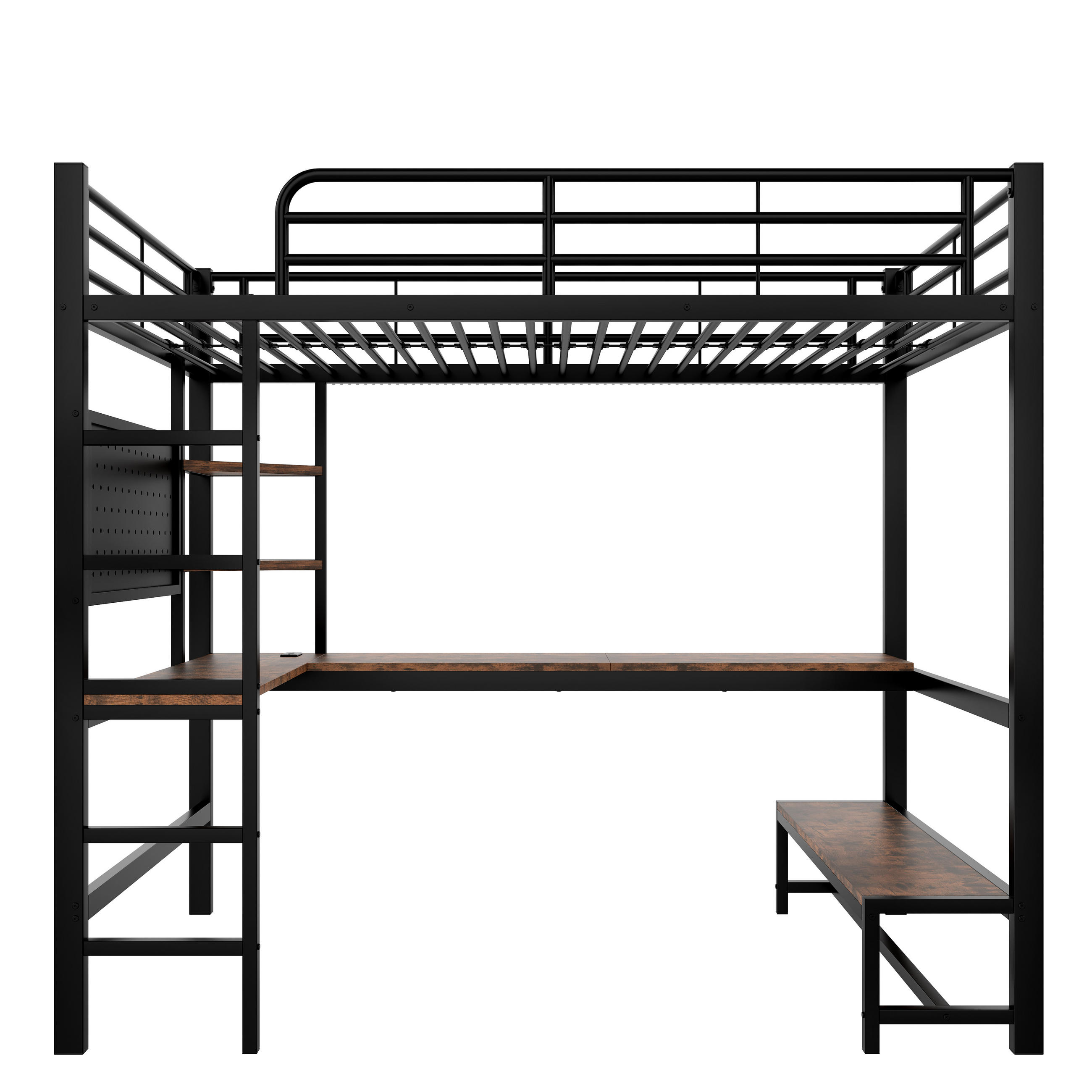 Oxeza Hochbett Schwarz 90x200 cm