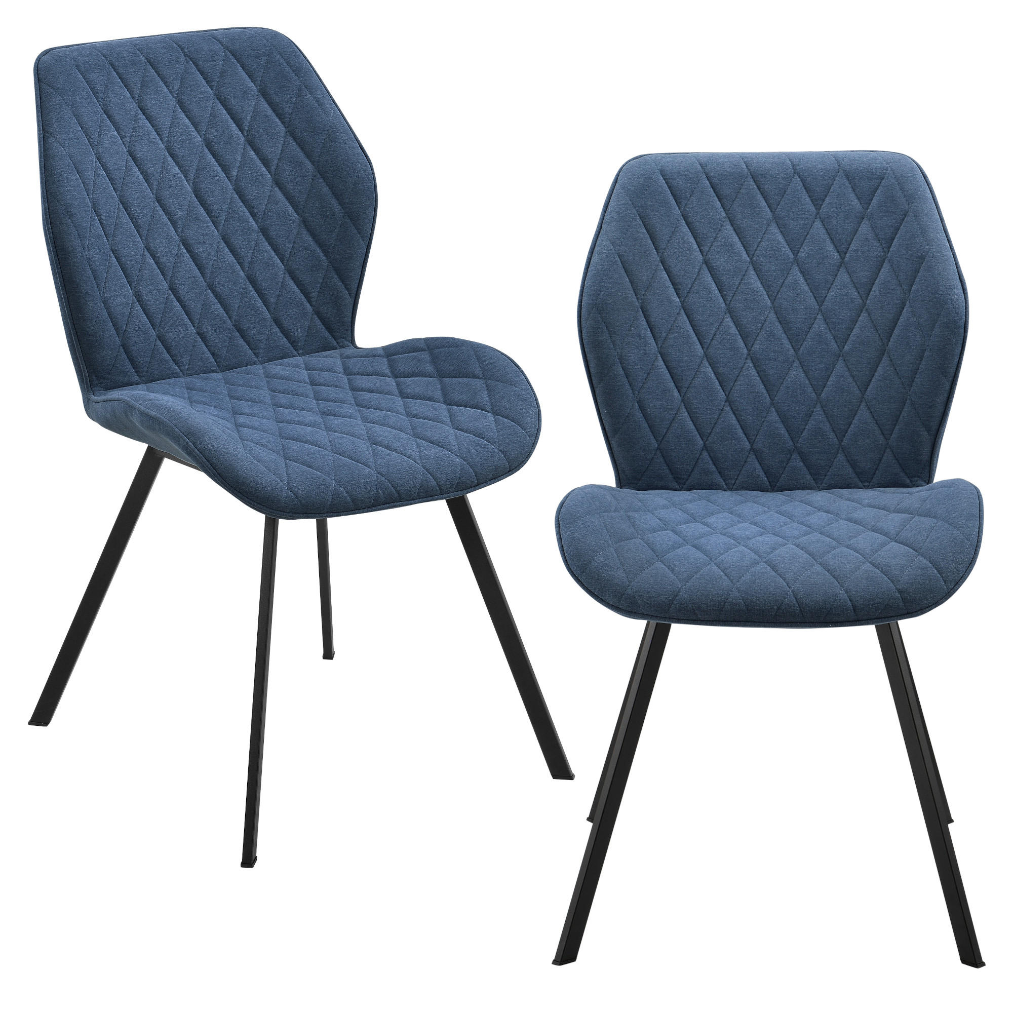 ESSZIMMERSTUHL Sarpsborg 2er Set - Blau, Textil (51/89/64cm) - [en.casa]