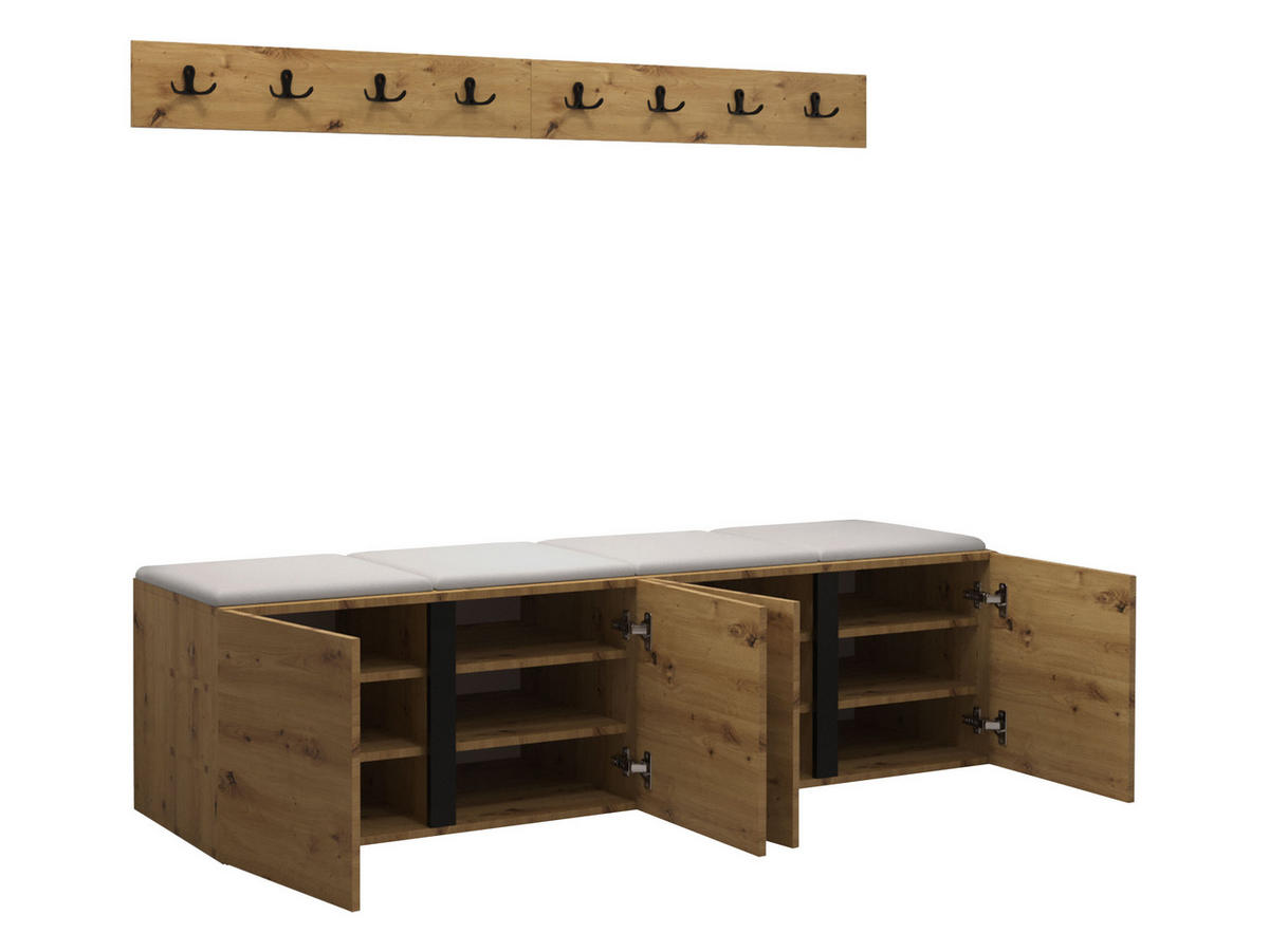 GARDEROBEN-SET Orion VII - Creme/Eiche Artisan, Holzwerkstoff/Kunststoff (168/42/46cm) - MIRJAN24