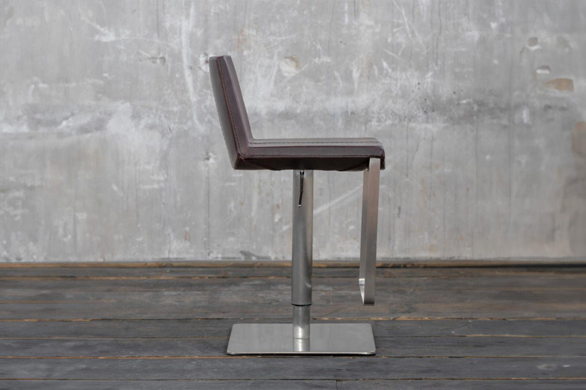 BARHOCKER FES Dunkelbraun Kunstleder - Dunkelbraun, Leder (42/85/51cm) - KAWOLA